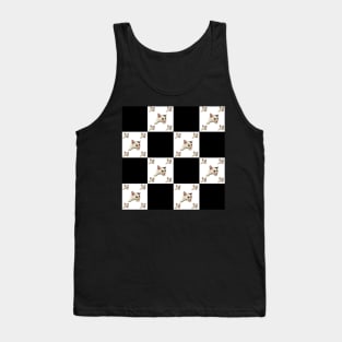 cat black and white pattern Tank Top